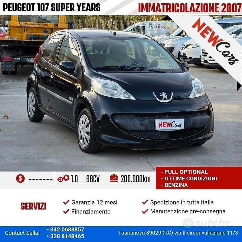 Nero Usata 2007 Peugeot 107 Due volumi | 2800 € (Buon prezzo) - Immagine 1/4