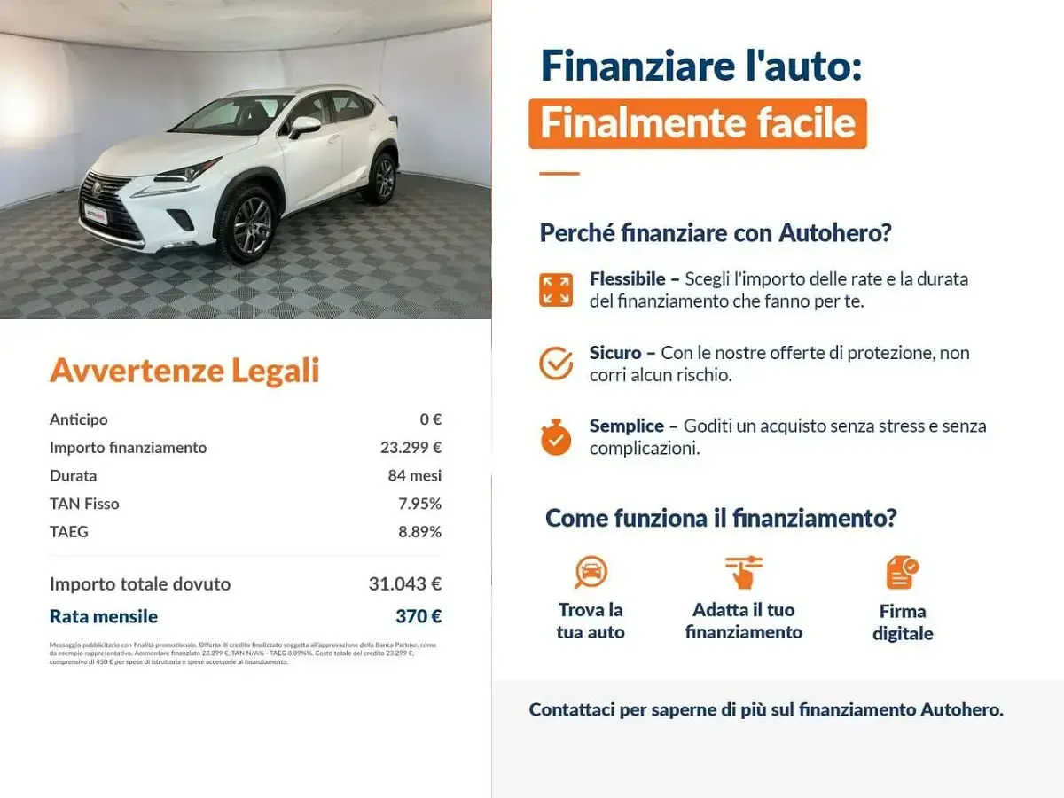 Usata Lexus NX300h Business Edition 155 CV (114 kW) 2019 Bianco SUV
