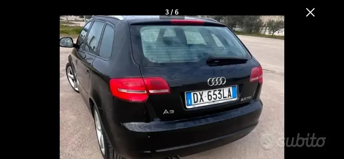 Usata Audi A3 S-Line 140 CV (102 kW) 2009 Nero Utilitaria