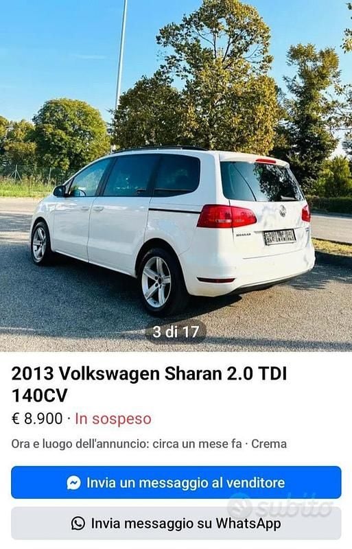 Usata VW Sharan 140 CV (102 kW) 2011 Bianco Monovolume