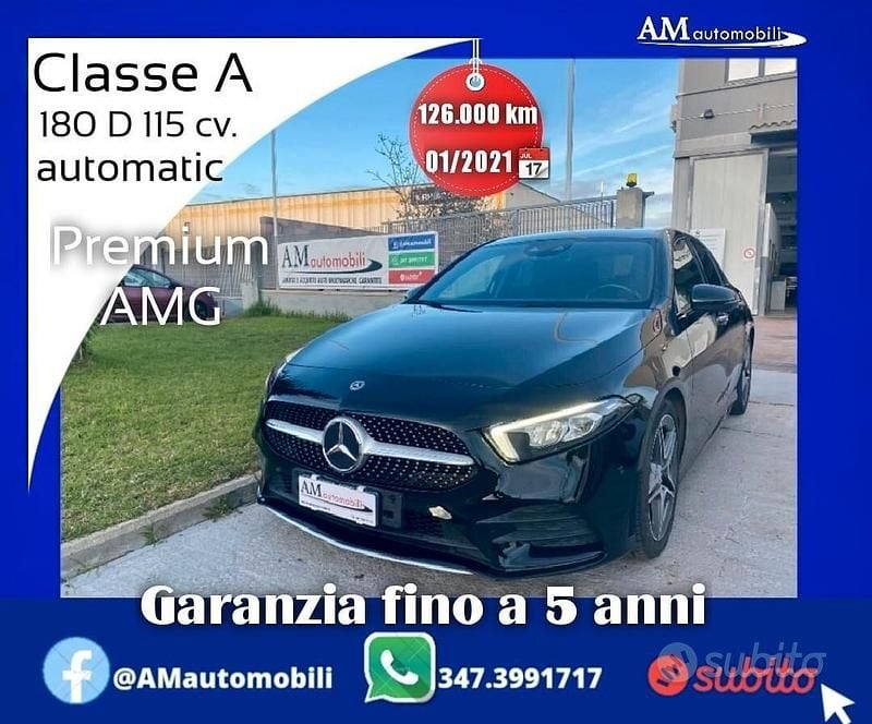 Nero Usata 2021 Mercedes A180 Premium Tre volumi | 26.500 € (Buon prezzo) - Immagine 1/4