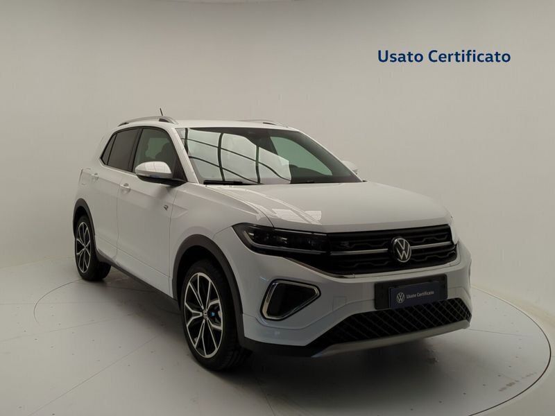 Pure white Usata 2024 VW T-Cross R-line SUV | 24.500 € (Buon prezzo) - Immagine 1/4