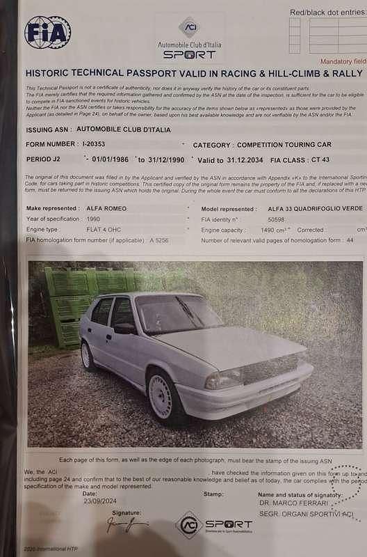 Usata Alfa Romeo 33 Quadrifoglio Verde 114 CV (83 kW) 1989 Berlina
