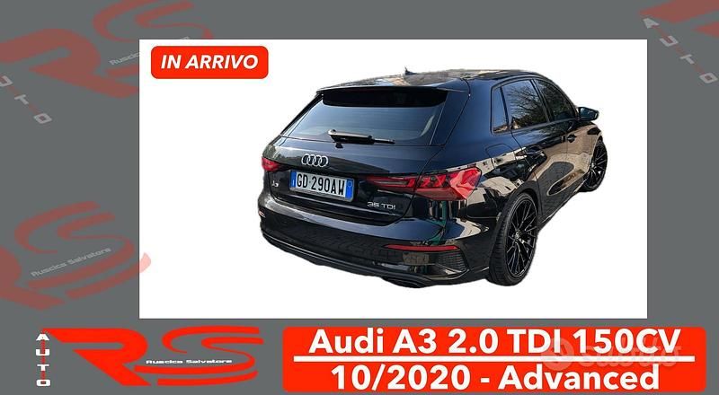 Usata Audi A3 Advanced 150 CV (110 kW) 2020 Nero Berlina