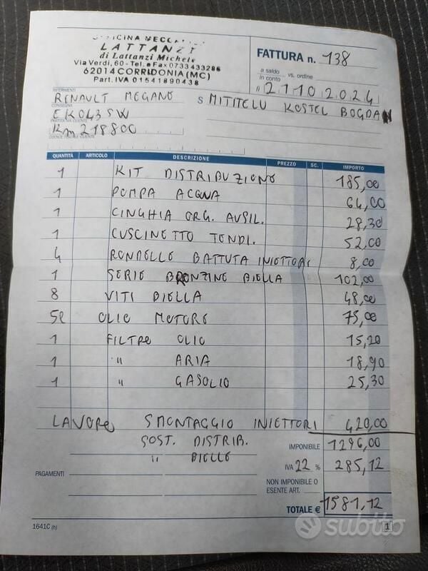 Bianco Usata 2012 Renault Mégane GT Line GT-Line Berlina | 3850 € (Buon prezzo) - Immagine 1/4