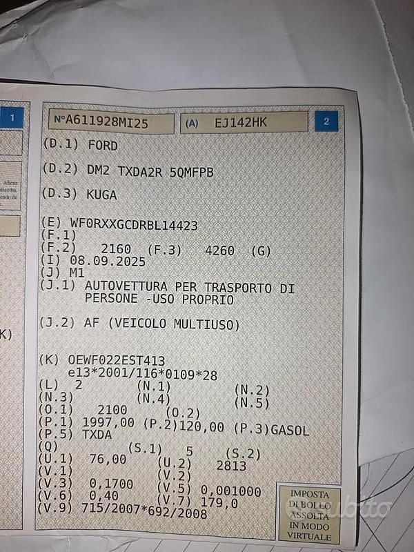 Usata Ford Kuga Titanium 163 CV (119 kW) 2011 Bianco SUV