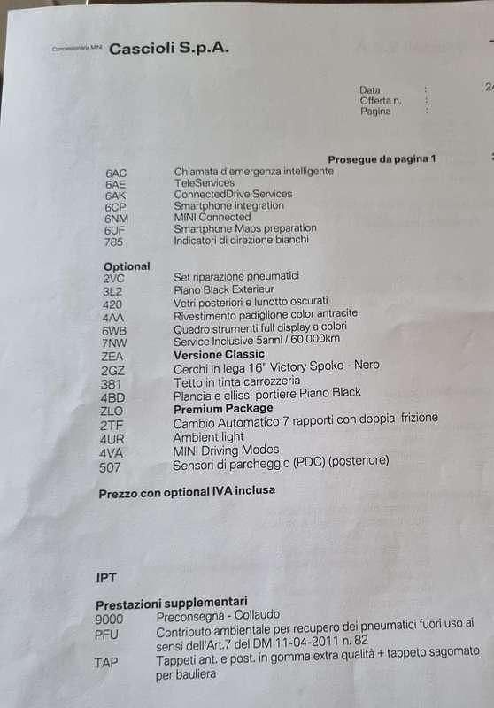 Usata Mini Cooper 136 CV (100 kW) 2023 Nero Utilitaria