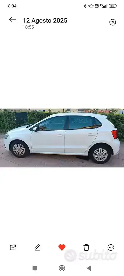 Usata VW Polo 60 CV (44 kW) 2017 Bianco Utilitaria