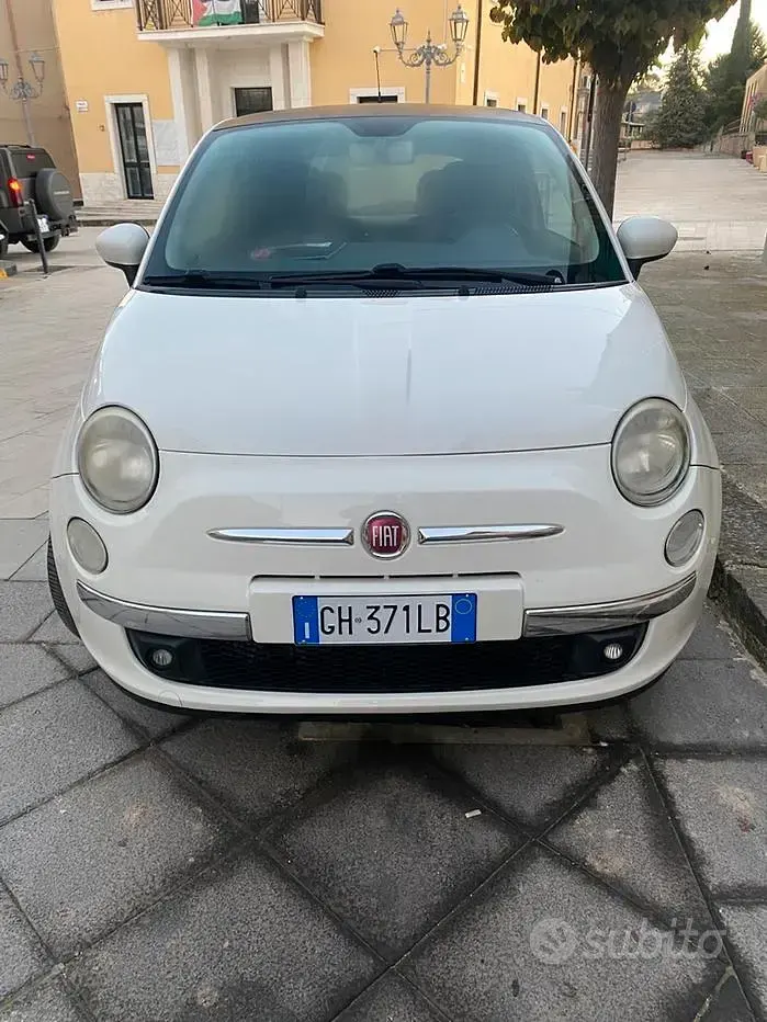 Usata Fiat 500 75 CV (55 kW) 2009 Bianco Cabrio