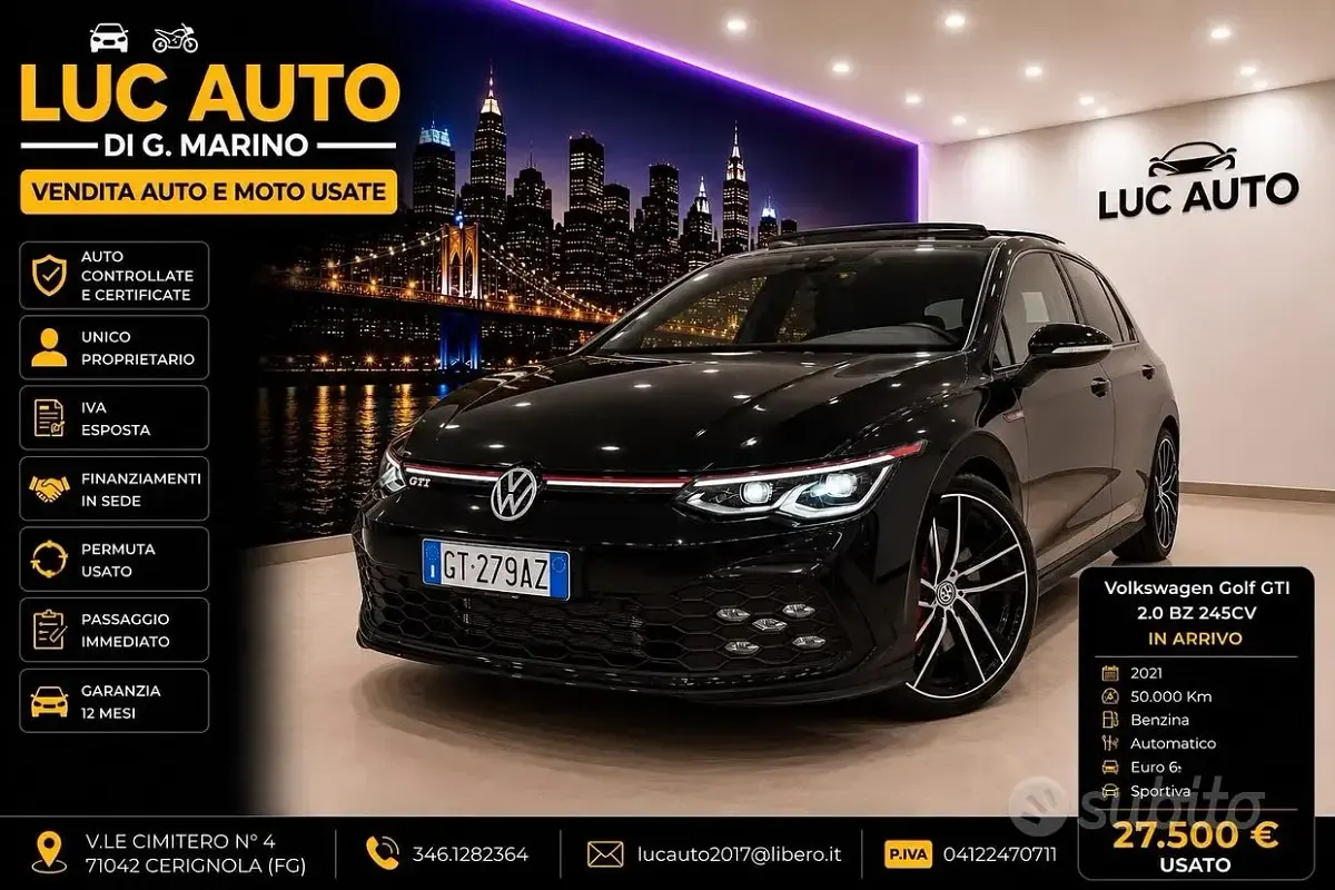 Usata VW Golf VIII GTI 245 CV (180 kW) 2020 Nero Berlina