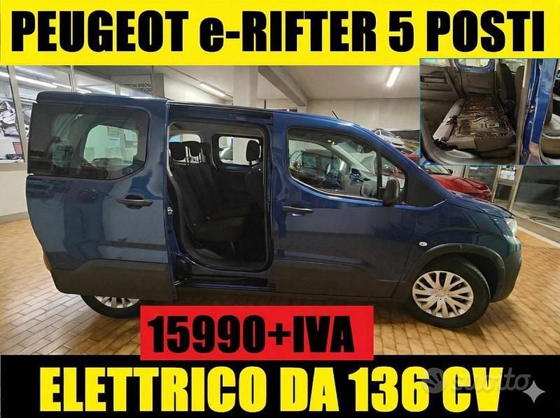 Usata Peugeot e-Rifter 100 kW (136 CV) 2022 Blu Monovolume