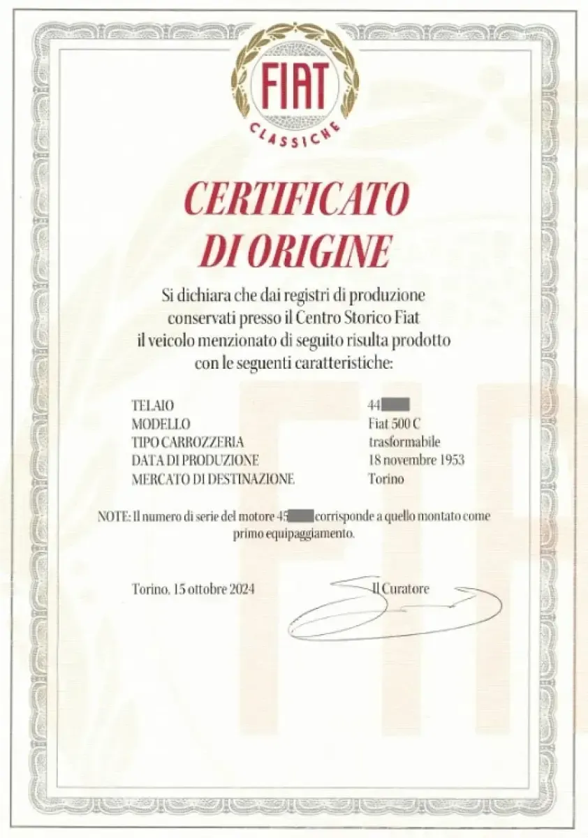 Usata Fiat 500C 22 CV (16 kW) 1953 Grey / pastello Cabrio