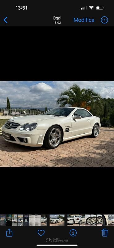 Usata Mercedes SL55 AMG AMG 500 CV (367 kW) 2005 Bianco Cabrio