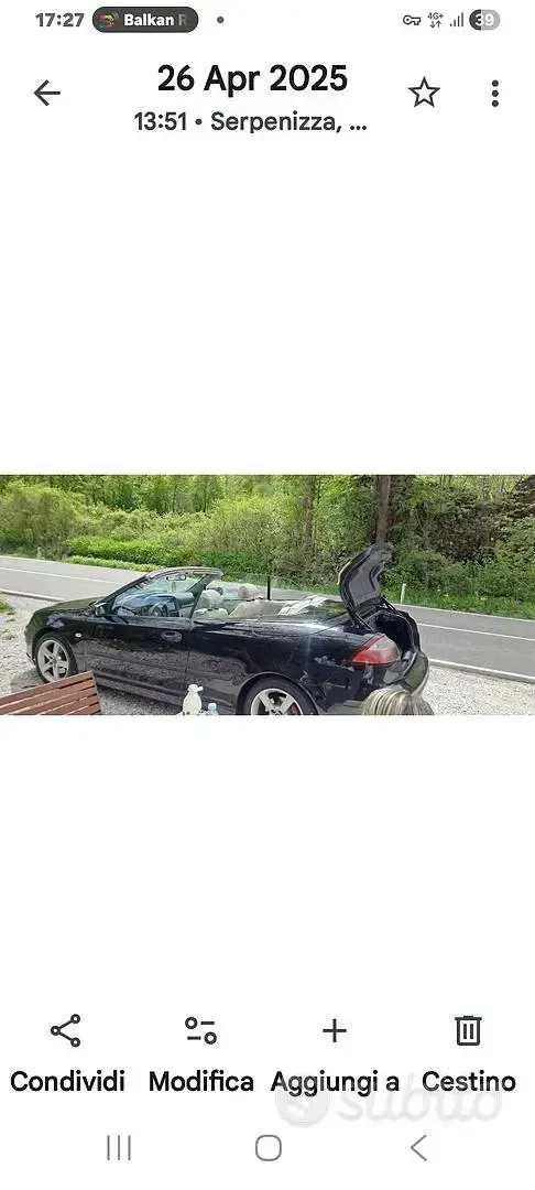 Usata Saab 9-3 150 CV (110 kW) 2007 Nero Cabrio