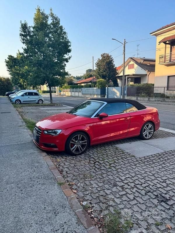 Usata Audi A3 Cabriolet S-Line 180 CV (132 kW) 2015 Rosso Cabrio