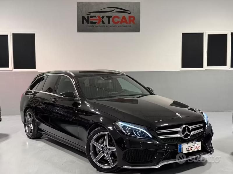 Usata Mercedes C220 AMG line 170 CV (125 kW) 2017 Nero Station wagon