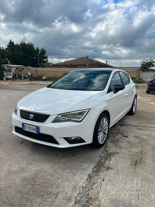 Usata Seat Leon 110 CV (80 kW) 2014 Bianco Berlina