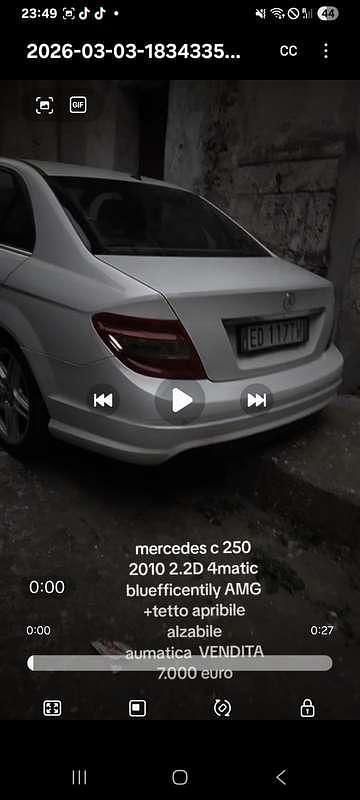Usata Mercedes C250 Avantgarde 204 CV (150 kW) 2010 Berlina