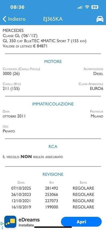 Usata Mercedes GL350 211 CV (155 kW) 2011 Grigio SUV