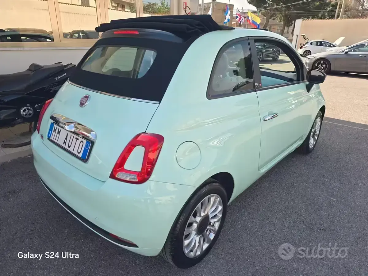 Usata Fiat 500C Mirror 69 CV (50 kW) 2017 Blu Cabrio