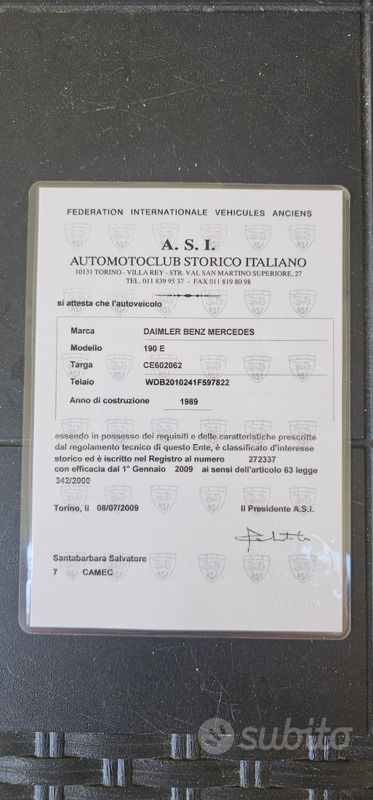 Usata Mercedes 190 122 CV (89 kW) 1989 Grigio Berlina