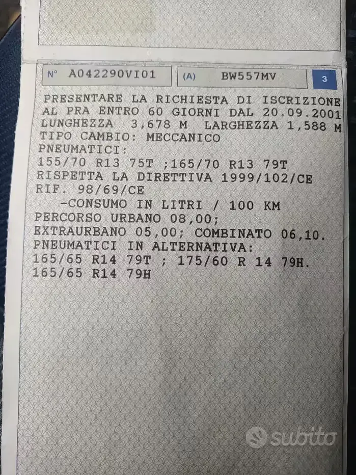 Usata Peugeot 106 60 CV (44 kW) 2001 Grigio Utilitaria