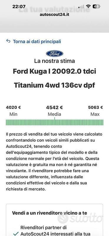 Usata Ford Kuga Titanium 136 CV (100 kW) 2010 Bianco SUV