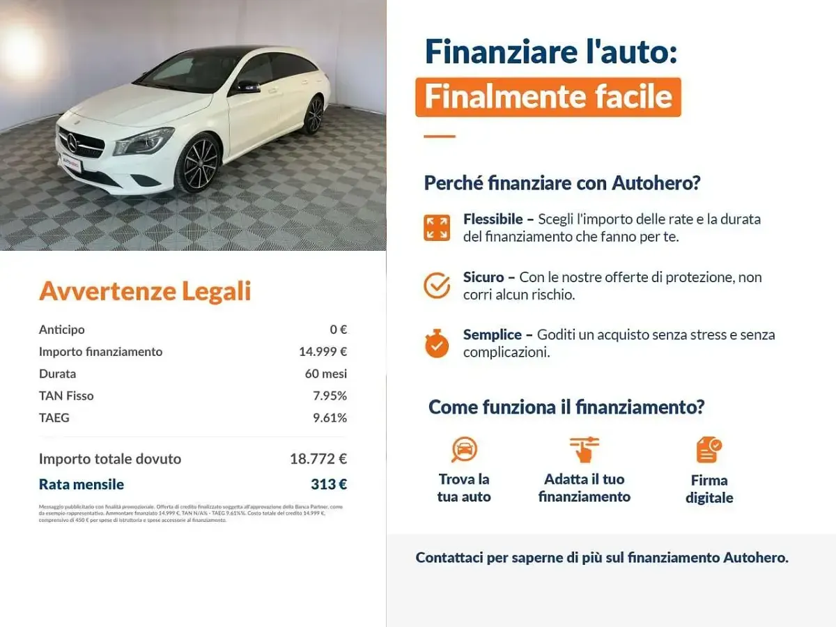 Usata Mercedes CLA200 Shooting Brake 136 CV (100 kW) 2015 Bianco Station wagon