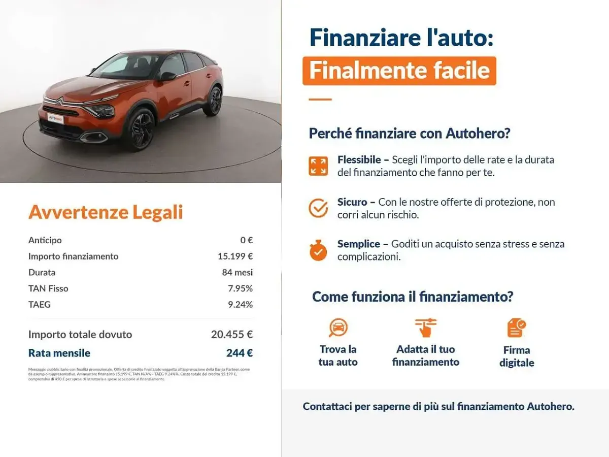 Usata Citroën C4 Shine 131 CV (96 kW) 2021 Oro SUV