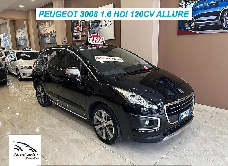 Usata Peugeot 3008 Allure 120 CV (88 kW) 2016 Nero Monovolume