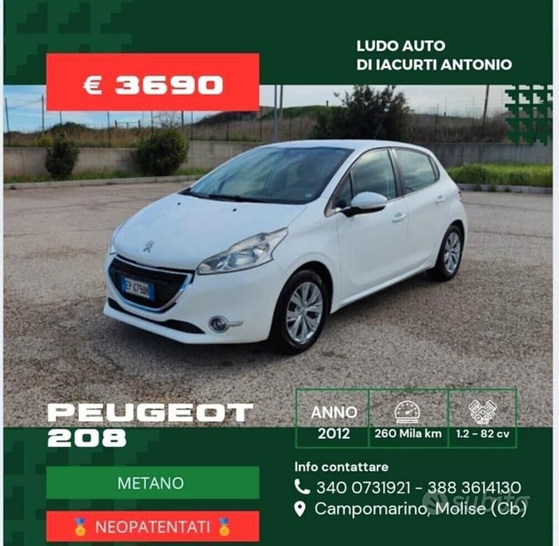 Usata Peugeot 208 Allure 82 CV (60 kW) 2012 Bianco Utilitaria