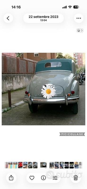 Usata Fiat Topolino 1950 Verde Utilitaria