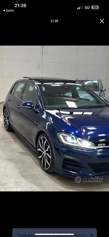 Usata VW Golf VII GTD 183 CV (134 kW) 2017 Blu Berlina