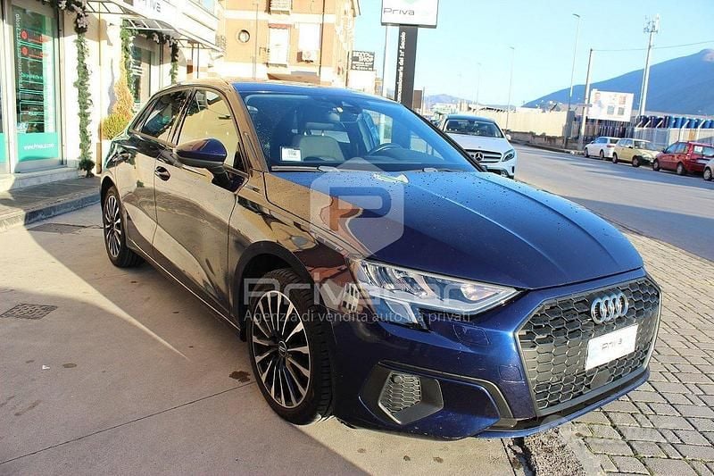 Usata Audi A3 Sportback Advanced 150 CV (110 kW) 2020 Blu Utilitaria