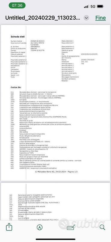 Usata Mercedes GLC300 Business 2021 Bianco SUV