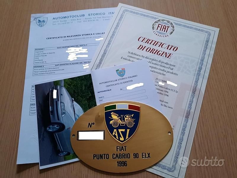 Usata Fiat Punto Cabriolet 90 CV (66 kW) 1997 Grigio Cabrio