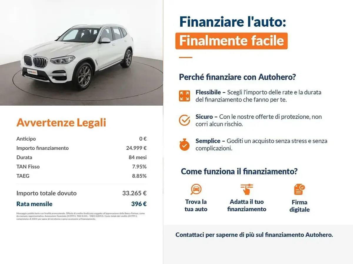 Usata BMW X3 xLine 190 CV (139 kW) 2021 Bianco SUV
