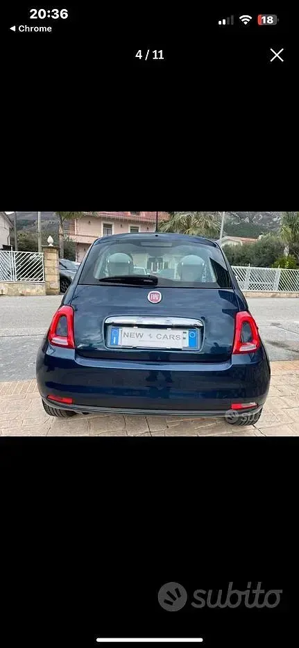 Usata Fiat 500 Lounge 80 CV (58 kW) 2018 Bluazzurro Berlina