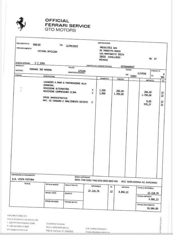 Usata Ferrari 360 400 CV (294 kW) 2001 Rosso corsa Coupé