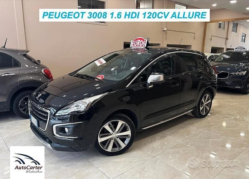 Usata Peugeot 3008 Allure 120 CV (88 kW) 2016 Nero Monovolume