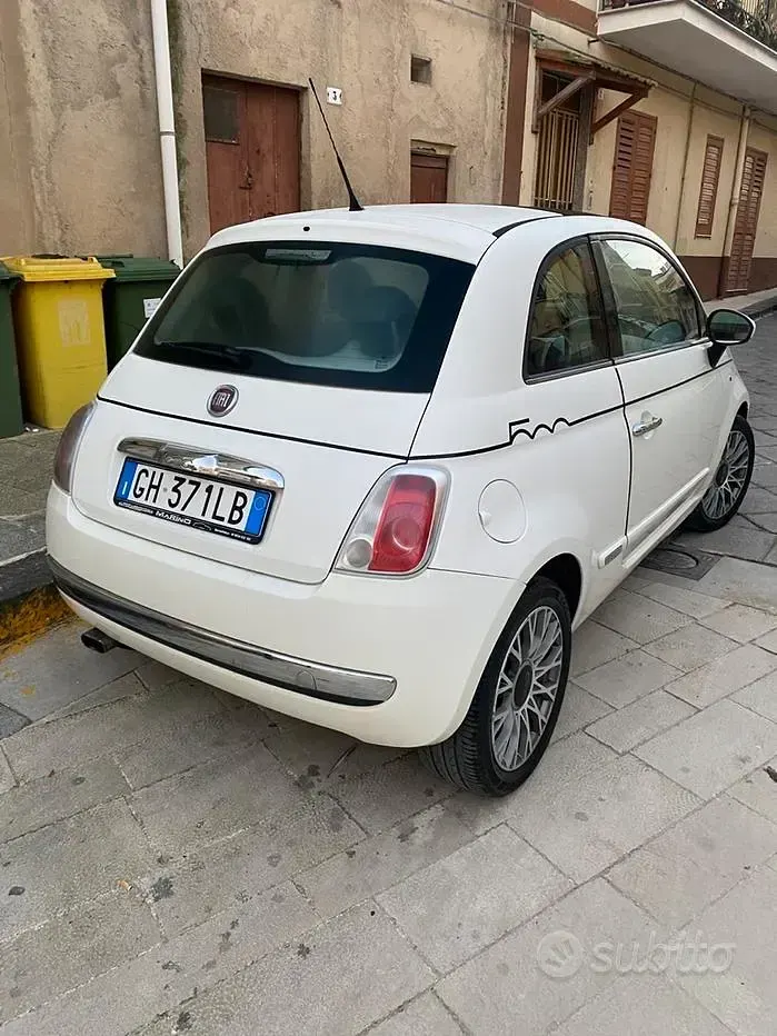 Usata Fiat 500 75 CV (55 kW) 2009 Bianco Cabrio