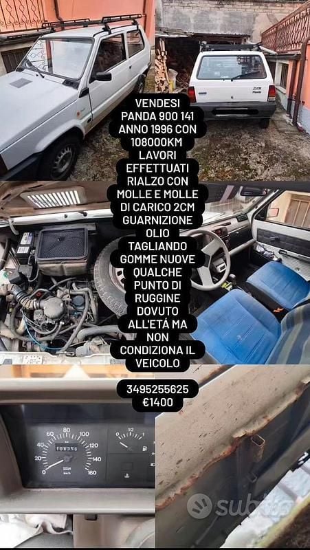 Usata Fiat Panda 1996 Bianco Utilitaria