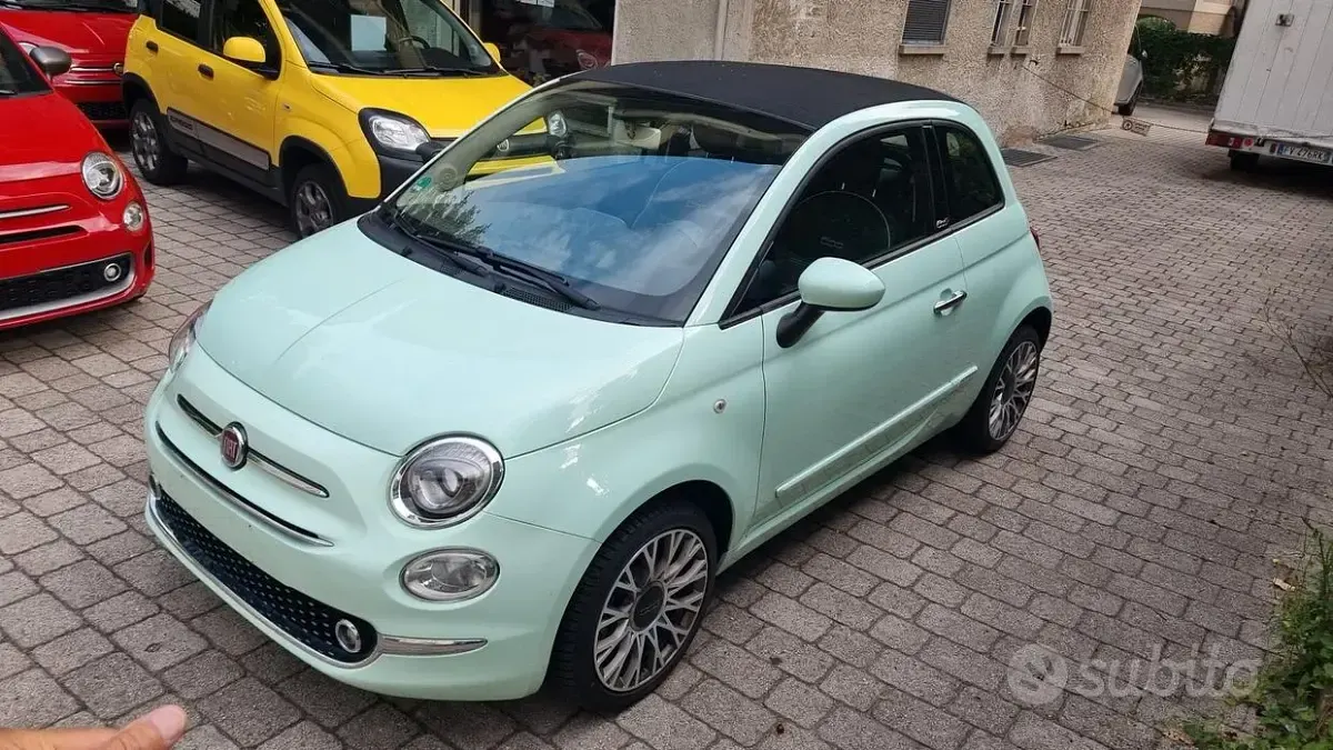 Usata Fiat 500C Lounge 69 CV (50 kW) 2017 Verde Cabrio