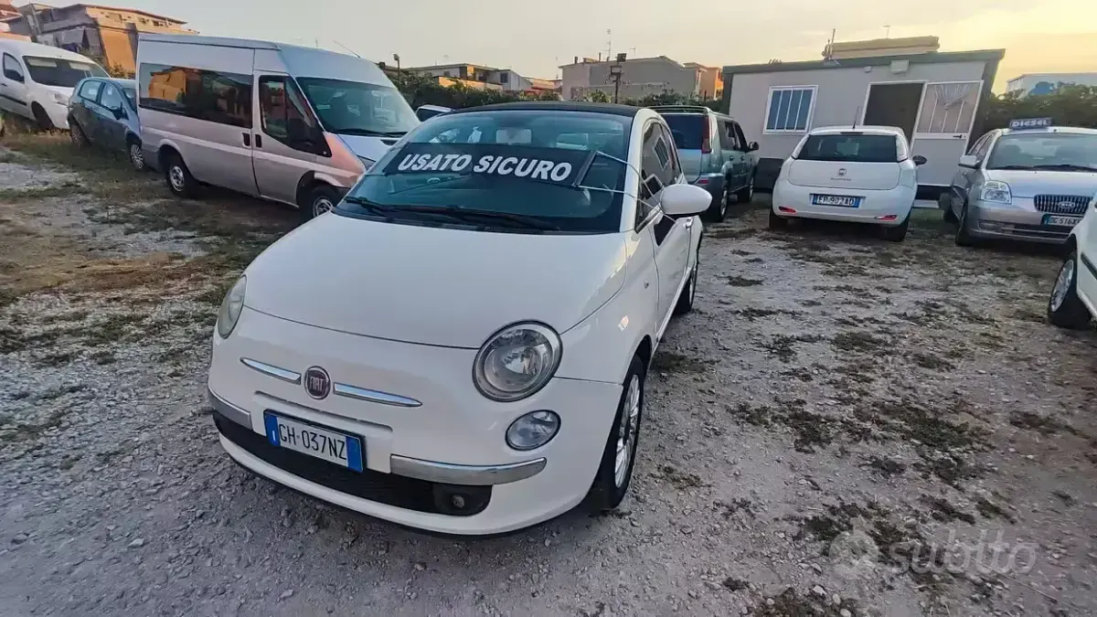 Usata Fiat 500 100 CV (73 kW) 2010 Bianco Cabrio