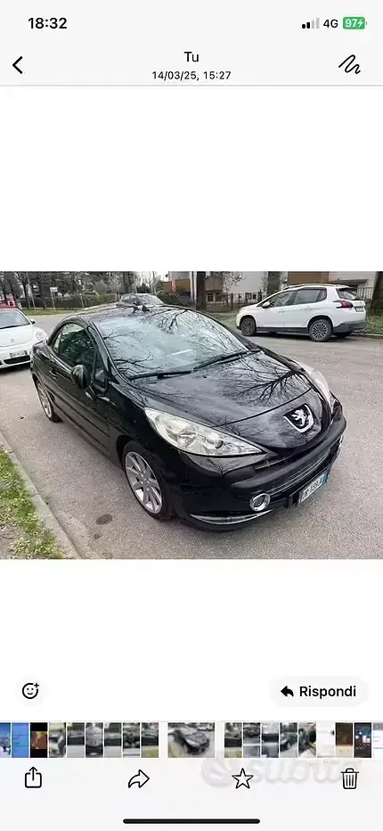 Usata Peugeot 207 93 CV (68 kW) 2007 Nero Cabrio