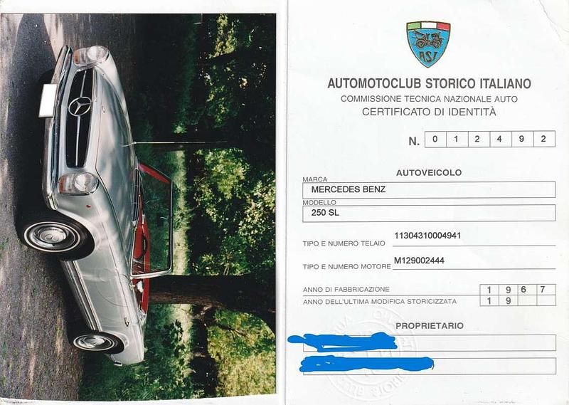 Usata Mercedes 250 150 CV (110 kW) 1967 Argento Cabrio