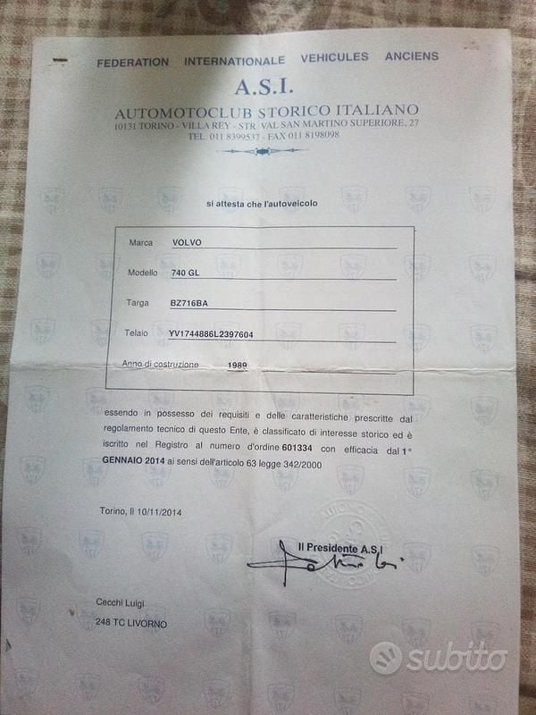 Usata Volvo 740 1989 Grigio Berlina