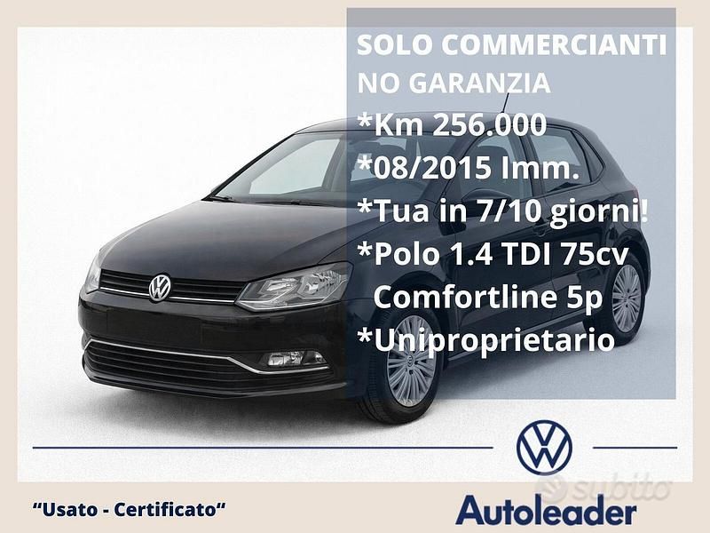 Usata VW Polo Comfortline 75 CV (55 kW) 2015 Nero Berlina
