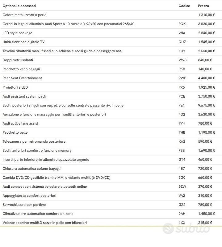 Usata Audi A8L Business 385 CV (283 kW) 2015 Nero Berlina