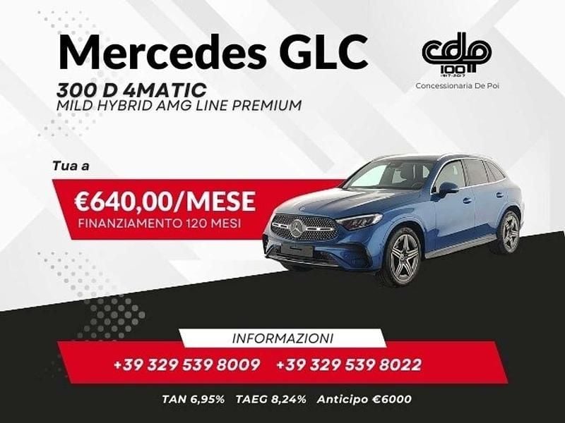 Usata Mercedes GLC300e AMG Line Premium 269 CV (197 kW) 2024 Blu metallizzato SUV